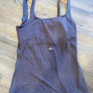 ALO Yoga Women's Deep Purple Ribbed Camisole